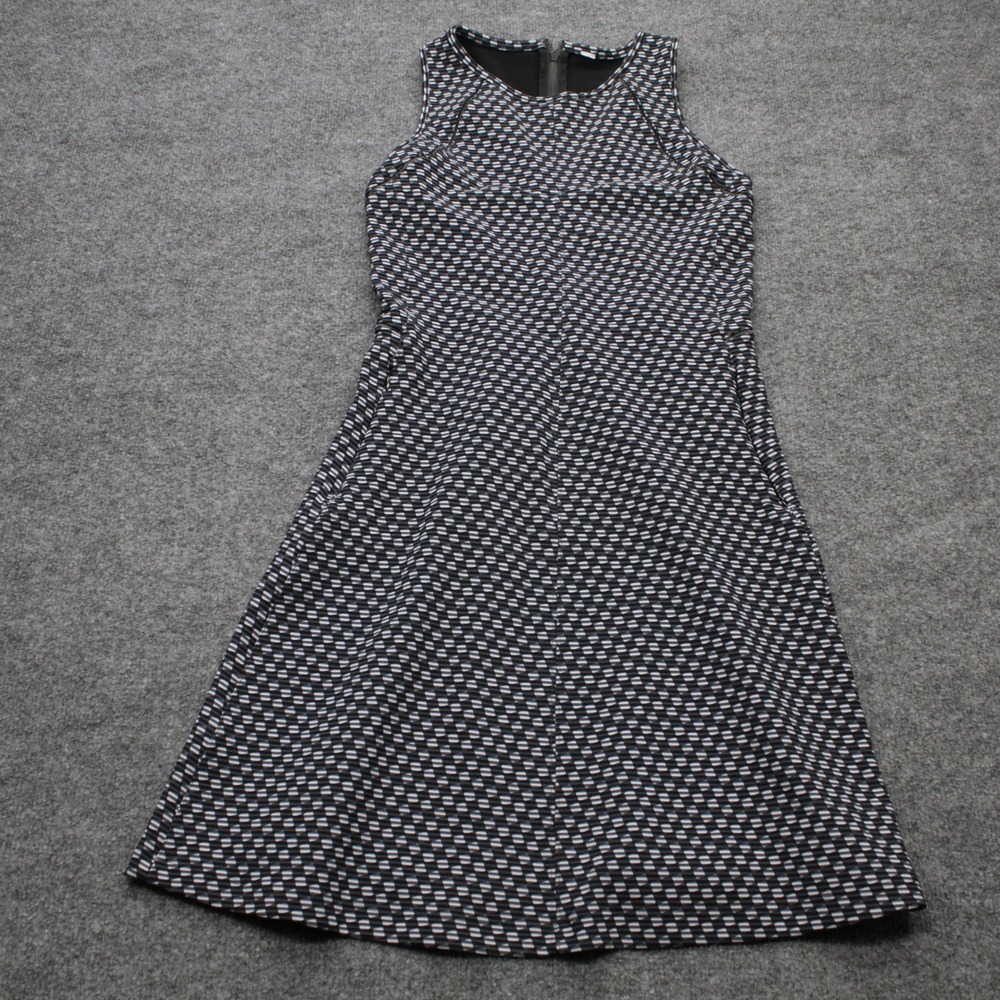 Lululemon Athletica Black White Geometric Sleeveless A-Line Active Dress Size 6